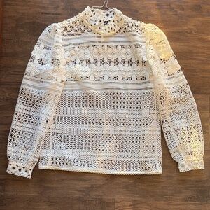 Maje Cream Lace Blouse